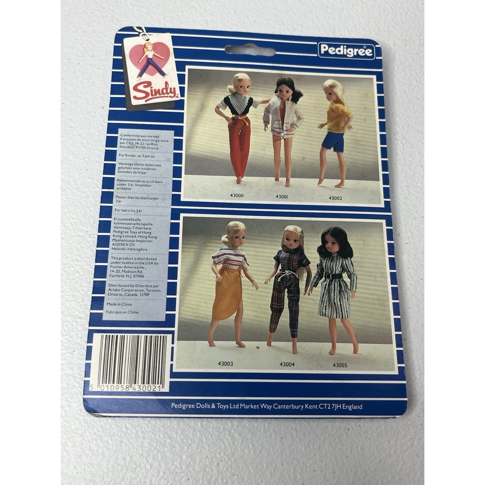 Vtg Pedigree Sindy Doll Casuals Outfit 43002 Yellow Blue NOS - Picture 3 of 3